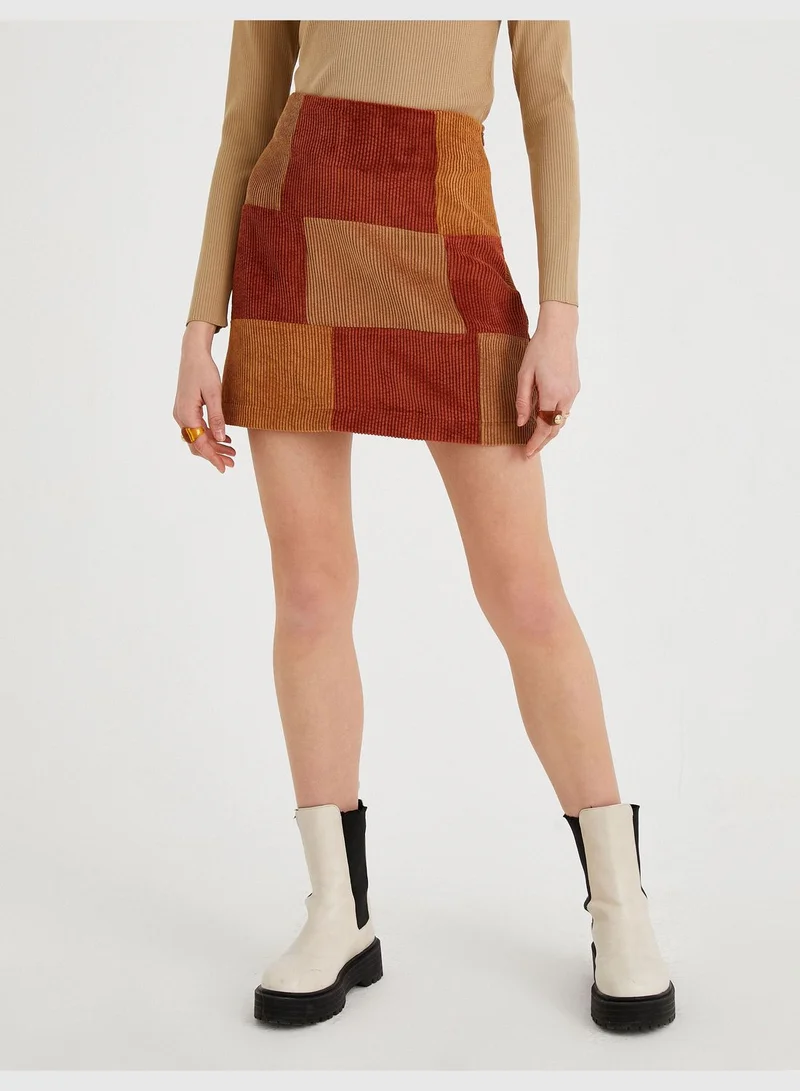 KOTON Color Block Mini Skirt