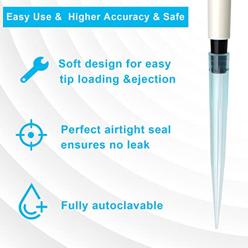 ONiLAB Pipette Tips 1000 UL/ 1mL 500 PCS Clear Blue Laboratory Universal Plastic Liquid Pipettor Tips Polypropylene (PP) Autoclavable - Image 4