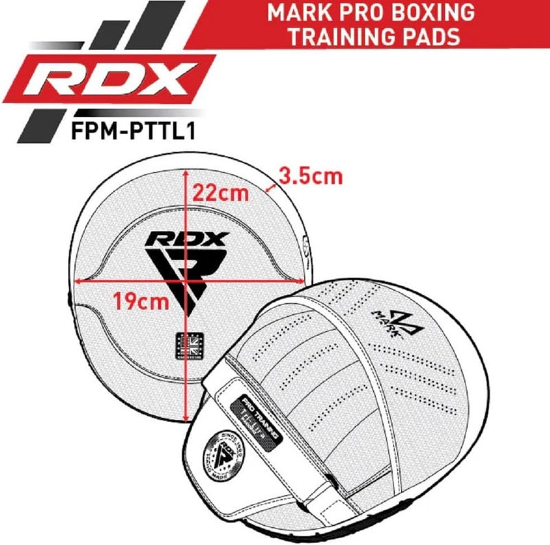 Rdx Boxing Pads Focus Mitts, Convex Skin Leather Curved Hand Pad with Adjustable Strap, Hook and Jab Hand Strike Shield for MMA, Martial Arts, Punching Target, Muay Thai Training Matte Black - Image 3