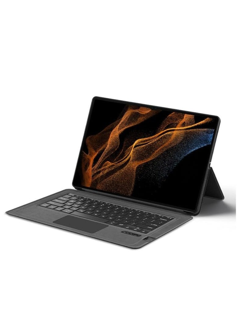 Generic - Keyboard Compatible with Samsung Galaxy Tab S10 Ultra 14.6 inch 2024 Touch Shaft Bluetooth Keyboard Leather Case For Galaxy Tab S10 Ultra Tablet - Image 1