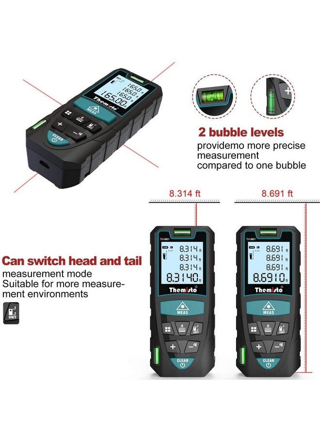 Themisto - Themisto TH-M81 Laser Distance Meter (50m Range) with Backlit LCD and Pythagorean Mode - Image 1