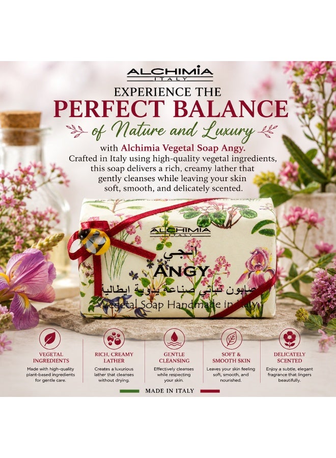 Alchimia Vegetal Soap Angy 200G  | Premium Italian Natural Soap | Gentle Care with Elegant Fragrance  | Moisturizing Effect Gentle  | for All Skin Types - Image 4