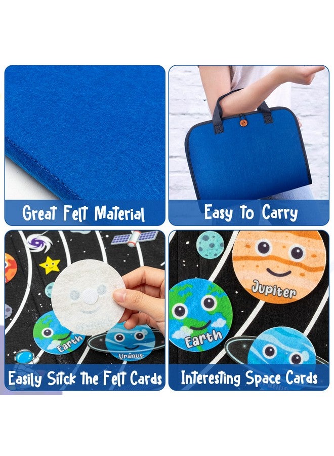 واتينك مجموعة قصص لوح اللباد للسفر في الفضاء الخارجي من WATINC، مكونة من 25 قطعة، لوح لباد محمول، نظام شمسي، سرد قصص الكون، كواكب، رائد فضاء، مجرة، مجموعة ألعاب تفاعلية تعليمية مبكرة للأطفال الصغار - Image 3