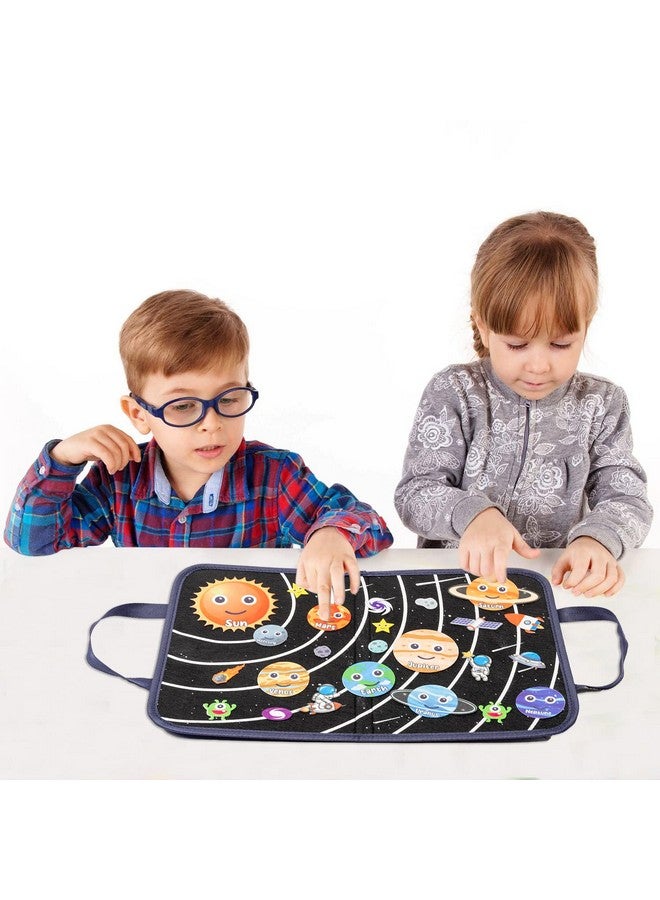 واتينك مجموعة قصص لوح اللباد للسفر في الفضاء الخارجي من WATINC، مكونة من 25 قطعة، لوح لباد محمول، نظام شمسي، سرد قصص الكون، كواكب، رائد فضاء، مجرة، مجموعة ألعاب تفاعلية تعليمية مبكرة للأطفال الصغار - Image 4