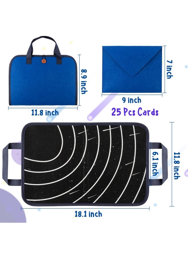 واتينك مجموعة قصص لوح اللباد للسفر في الفضاء الخارجي من WATINC، مكونة من 25 قطعة، لوح لباد محمول، نظام شمسي، سرد قصص الكون، كواكب، رائد فضاء، مجرة، مجموعة ألعاب تفاعلية تعليمية مبكرة للأطفال الصغار - Image 2