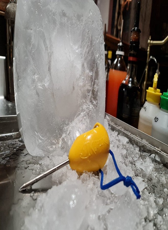 IKIPIK Ice Pick Stainless Steel Spike with Protective BPA-Free Cover. Spike Plastic Grip & Bottle Opener. (Canary) - Image 3