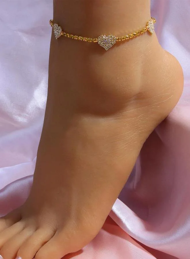 Take Two Take Two Embellished Heart Anklet