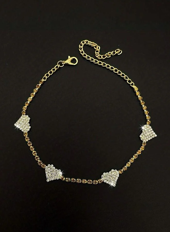تايك تو Take Two Embellished Heart Anklet