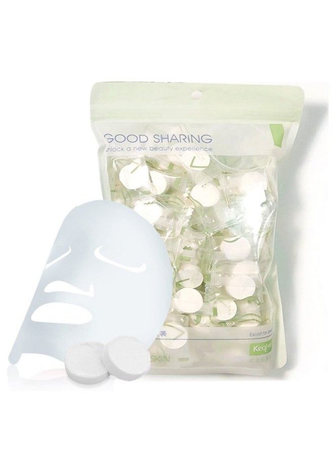 Pormasbenzer 100Pcs Compressed Facial Mask Cotton Face Mask Sheet Grain Skin Care Dry Sheet Mask Paper Diy Natural Face Cotton Mask Sheet With Free Mask Bowl  - Image 5
