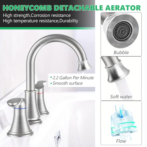 hansengroe Faucet Aerator Compatible with Moen 101964 116618, High Flow Sink Aerator Replacement, Fit for Shower Bathroom Kitchen Faucet Parts, 2.2 Gallon Per Minute, Chrome - Image 2