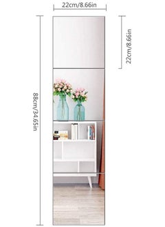 Generic Glass Full Length Wall Mirror Tiles 22Cm 12Pcs, Frameless Full Body Mirror For Home Gym, Bedroom, Living Room Versatile Wall Mirror With Unrivaled Clarity  - Image 2