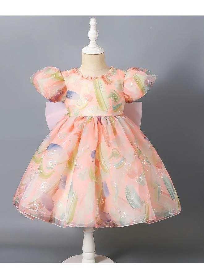 Mark & Mia Mark & Mia Floral Printed Short Sleeves Dress - Peach