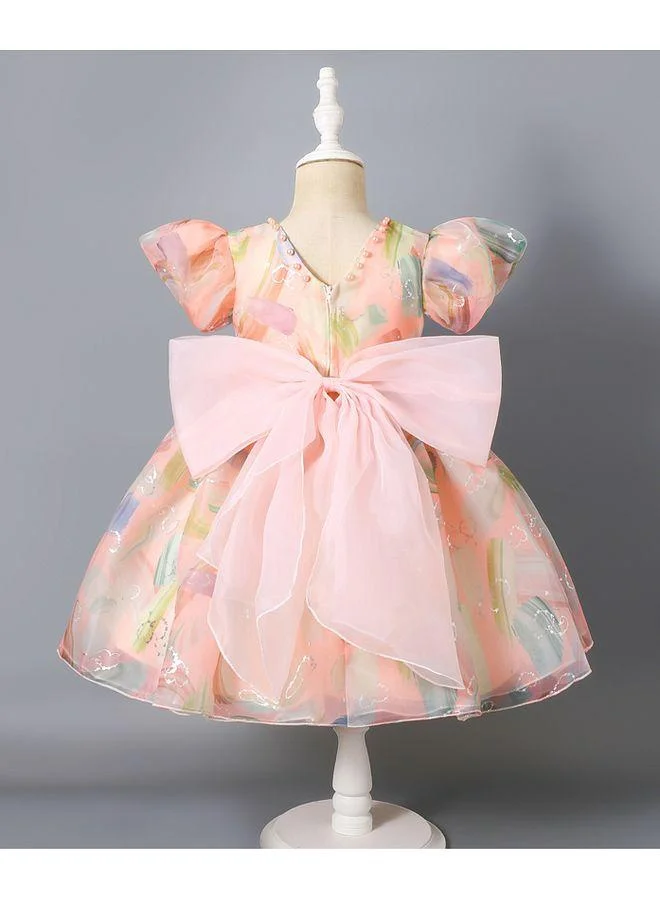 Mark & Mia Mark & Mia Floral Printed Short Sleeves Dress - Peach