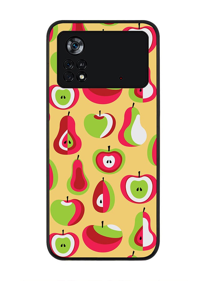 Stylizedd Rugged Black edge case for Poco M4 Pro 4G Slim fit Soft Case Flexible Rubber Edges Anti Drop TPU Gel Thin Cover - Modern Apple - Image 1