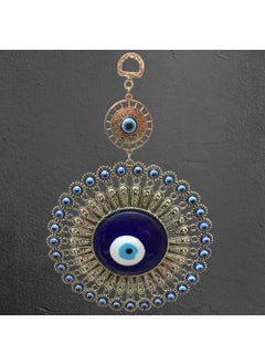 RIPE INDIA RIPE INDIA Chakra Nazar Battu Evil Eye Hanging for Home Entrance for Car Decoration Big Size Blue Silver  - Image 4