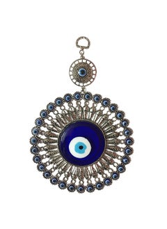 RIPE INDIA RIPE INDIA Chakra Nazar Battu Evil Eye Hanging for Home Entrance for Car Decoration Big Size Blue Silver  - Image 1