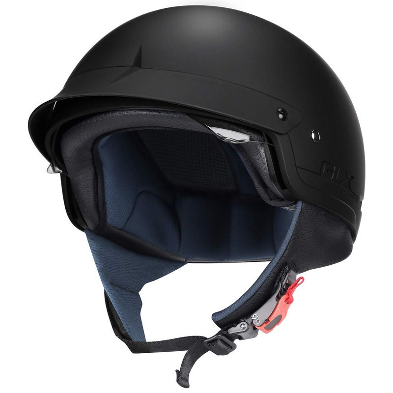 GLX M14 Open Face Motorcycle Helmet - Matte Black, Small - DOT Approved - Image 4