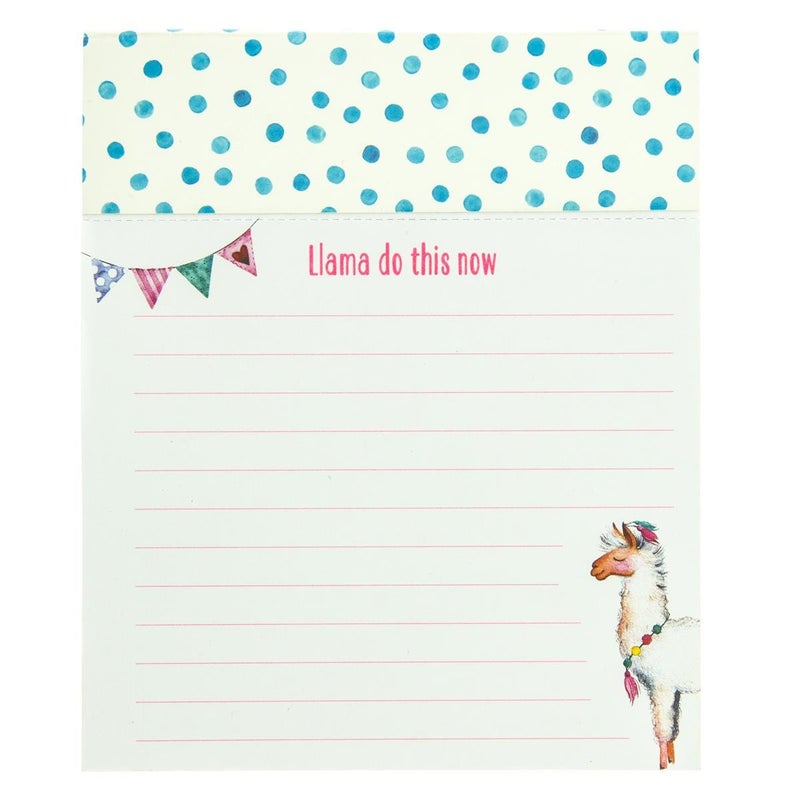 Graphique Llama Love Jotter Notepad, Pad of Paper w/ 250 Perforated Ruled Pages and Fun â€œLlama Do This Nowâ€ Message, Great for Kitchen Counters, Nightstands, Desks, and More, 4.5" x 5.5" x 1" - Image 1