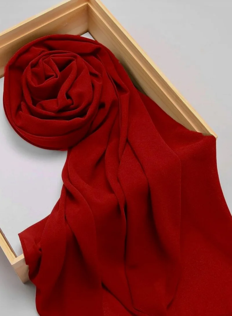 AL BENT AL SHARQIEH shawl red chiffon hijab headscarf