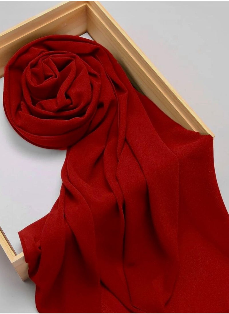 AL BENT AL SHARQIEH shawl red chiffon hijab headscarf  - Image 1