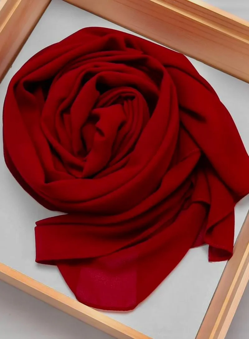 AL BENT AL SHARQIEH shawl red chiffon hijab headscarf