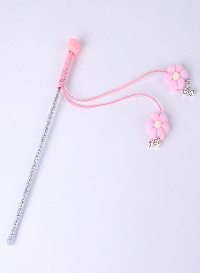 Labriciyon Pink Cat Feather Stick Toy - Cat Teaser Wand with Feather Refills and Bell, Interactive Cat Toy Wand for Indoor Cats and Kittens - Image 4