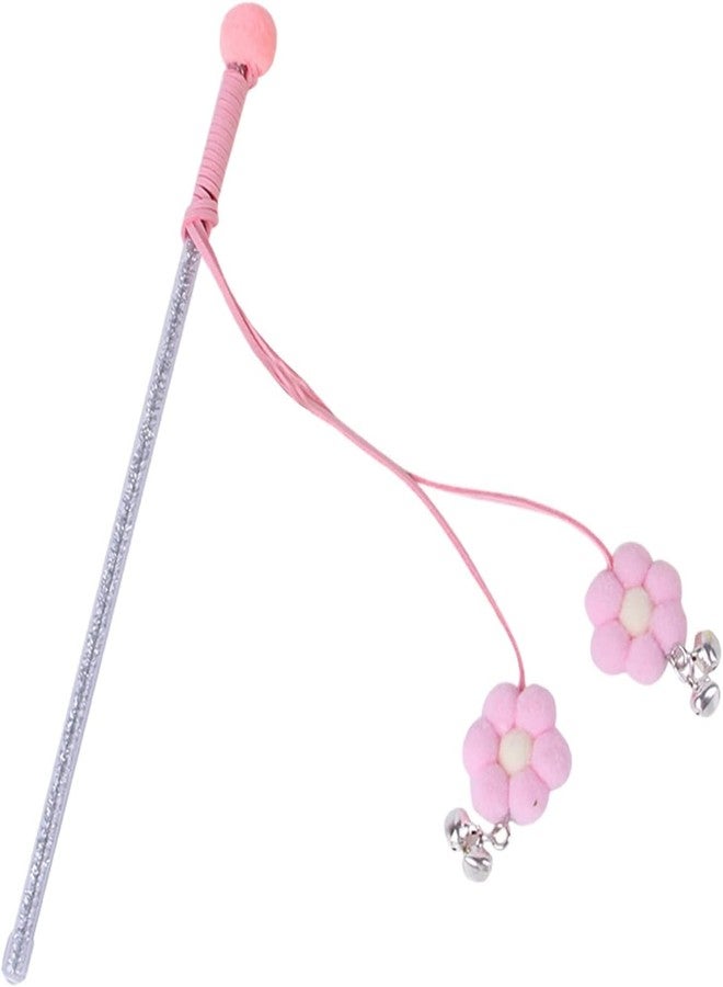 Labriciyon Pink Cat Feather Stick Toy - Cat Teaser Wand with Feather Refills and Bell, Interactive Cat Toy Wand for Indoor Cats and Kittens - Image 1
