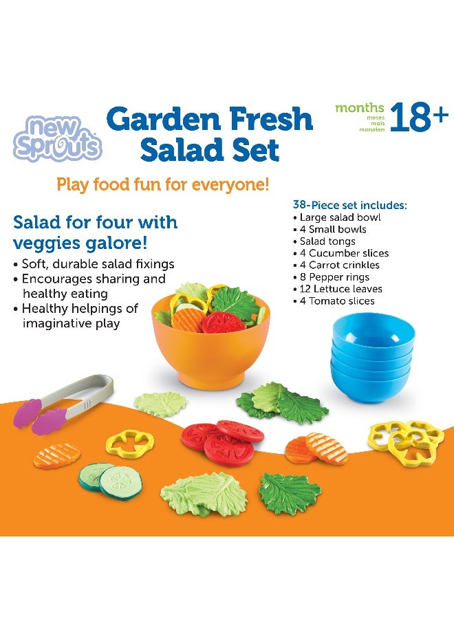 ليرننج ريسورسز مجموعة سلطة الحديقة الطازجة من نيو سبراوتس من ليرنينج ريسورسز، مجموعة طعام تظاهري للأطفال الصغار، تتضمن 38 قطعة، تشجع المهارات اللغوية والاجتماعية، للأعمار من سنتين فما فوق - Image 5