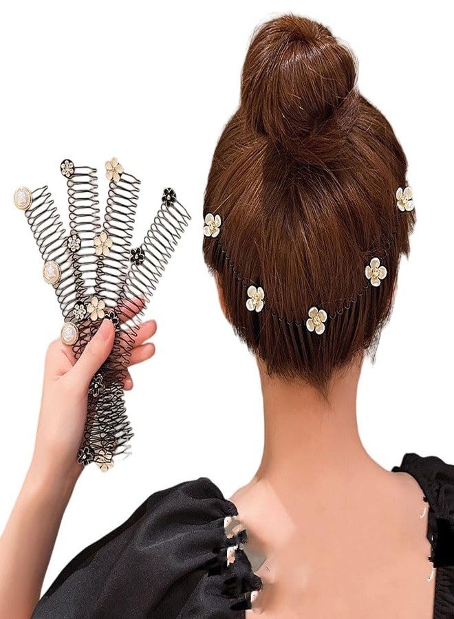 HOMENITY هومينيتي® - مشط تثبيت الشعر على شكل حرف U، قطعة واحدة، مشابك ودبابيس لتثبيت الغرة الصغيرة (أسود) - Image 2