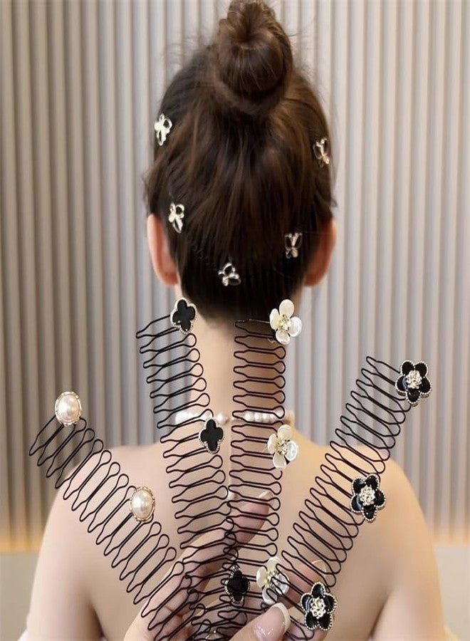 HOMENITY هومينيتي® - مشط تثبيت الشعر على شكل حرف U، قطعة واحدة، مشابك ودبابيس لتثبيت الغرة الصغيرة (أسود) - Image 5