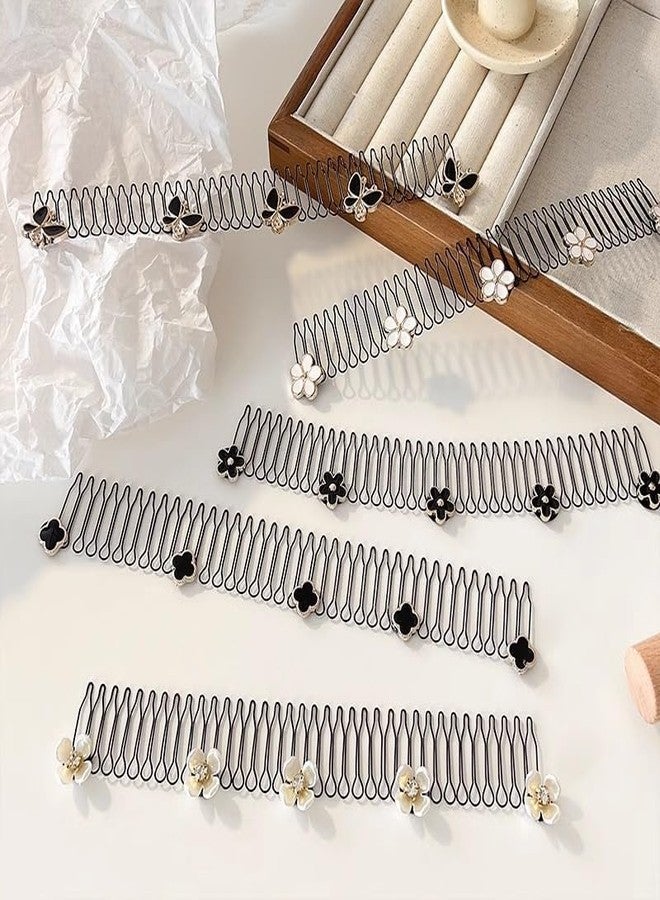 HOMENITY هومينيتي® - مشط تثبيت الشعر على شكل حرف U، قطعة واحدة، مشابك ودبابيس لتثبيت الغرة الصغيرة (أسود) - Image 3