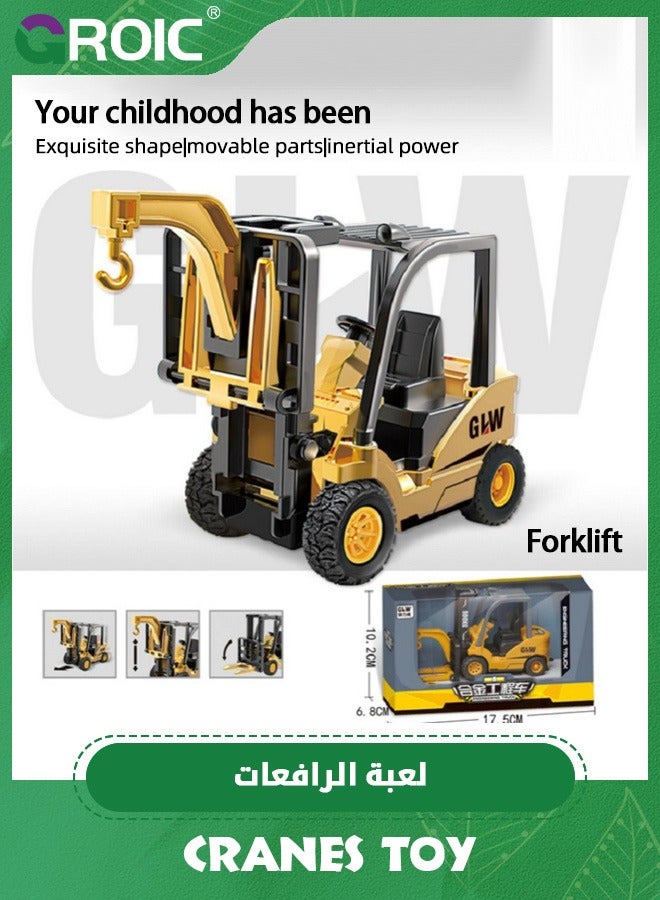 GROIC Die-cast Forklift Truck Toys，Metal Engineering Vehicle Fork Truck High Detail Construction Vehicles Model Collection Forklift Decoration Toy,Crane Toy,Engineering Vehicle Toy - Image 4