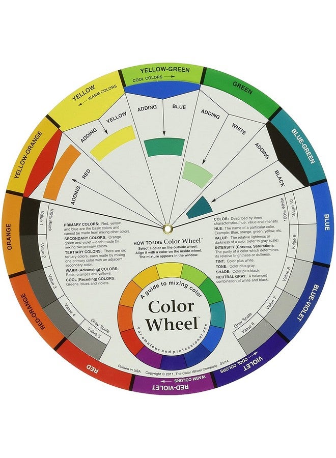 KABEER ART 1 Pc. Color Card - A Handy Color Mixing Guide for Students, Amateurs and Professionals - Definitions, Color Relationships, Color Wheel and More - Image 1