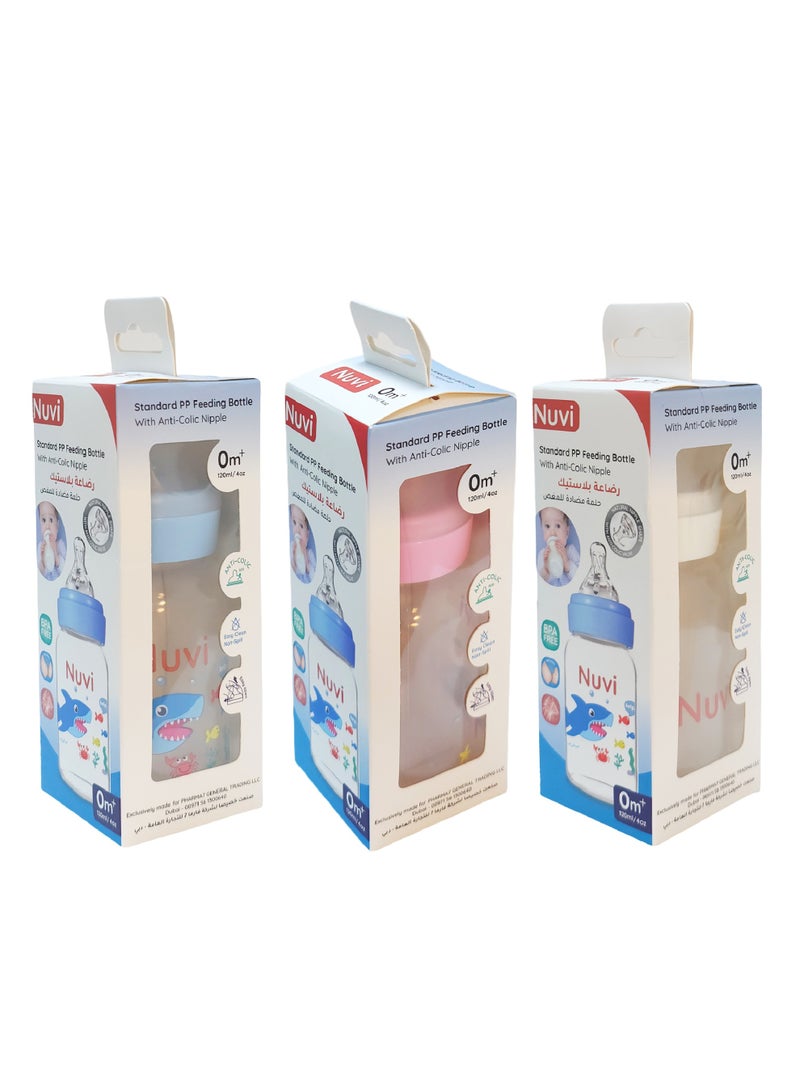 نوفي زجاجة رضاعة بلاستيكية من نوفي ستاندرد، سعة 120 مل، للأطفال من عمر 0 ​​أشهر فما فوق - متنوعة - Image 2