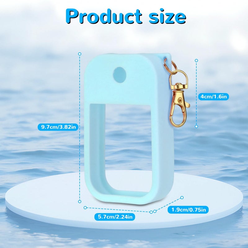 حافظة رذاذ معقم لليدين من KYRGEU متوافقة مع Touchland Power Mist 1 أونصة - حافظة من السيليكون مع سلسلة مفاتيح لرذاذ Touch Land Mist 1 أونصة سائلة (30 مل) ملحق مطهر لليدين بسعة 1 أونصة سائلة (عبوة واحدة زرقاء) - Image 4