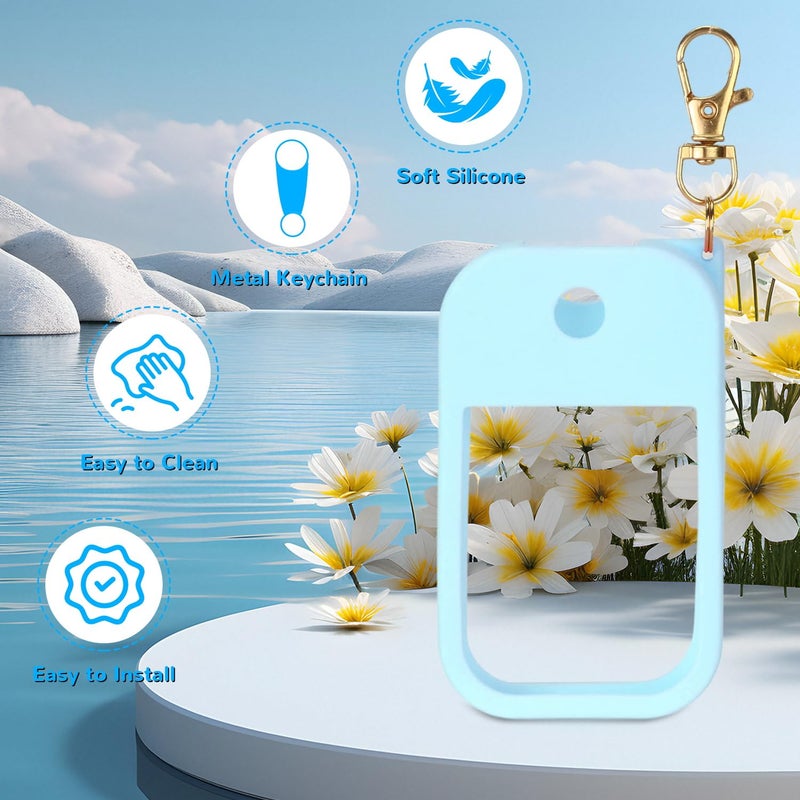 حافظة رذاذ معقم لليدين من KYRGEU متوافقة مع Touchland Power Mist 1 أونصة - حافظة من السيليكون مع سلسلة مفاتيح لرذاذ Touch Land Mist 1 أونصة سائلة (30 مل) ملحق مطهر لليدين بسعة 1 أونصة سائلة (عبوة واحدة زرقاء) - Image 3