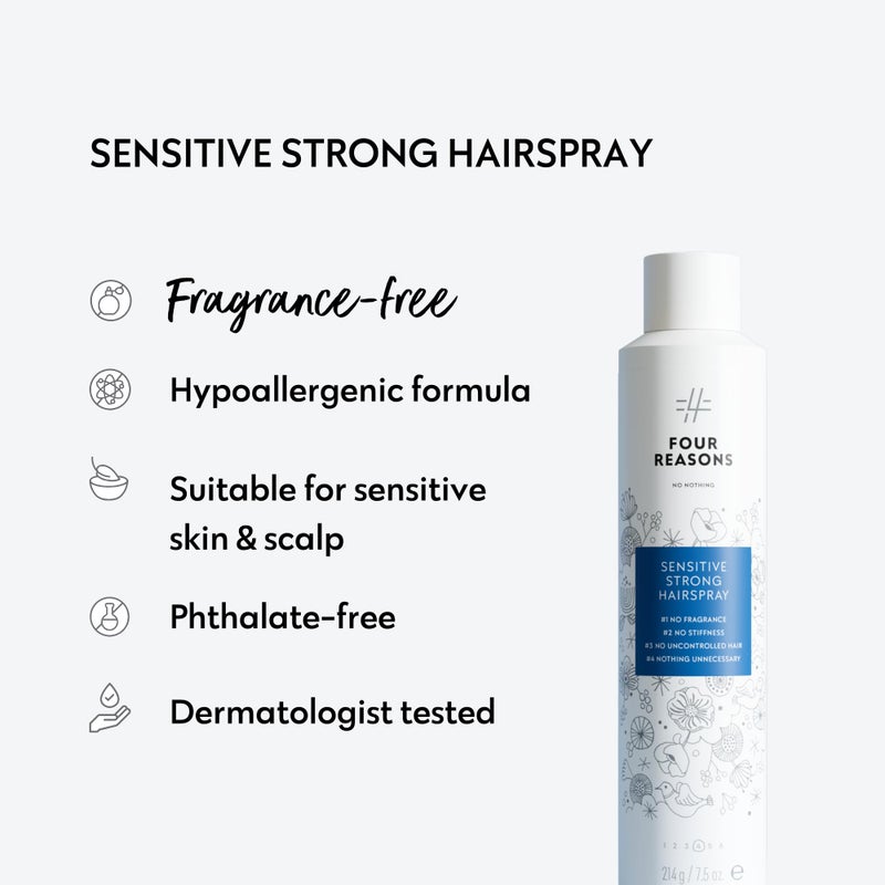 No nothing Very Sensitive Strong Hairspray - Fragrance Free Strong Styling and Finishing Spray, Hypoallergenic, Unscented Hair Spray 7.5 Ounce - Image 4