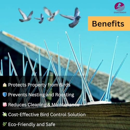 Divayanshi Bird Spikes for Pigeon Control – Durable Polycarbonate & Stainless Steel Deterrent Strips, Prevents Birds from Roosting on Ledges, Roofs & Balconies- Pack of 5 - Image 4