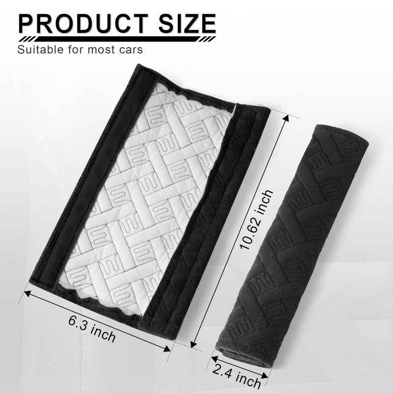 JUSTTOP 2-Pack Universal Car Seat Belt Pads Cover for A More Comfortable Driving, Seat Belt Shoulder Strap Covers Harness Pad for Car Interior Accessories(Black) - Image 3