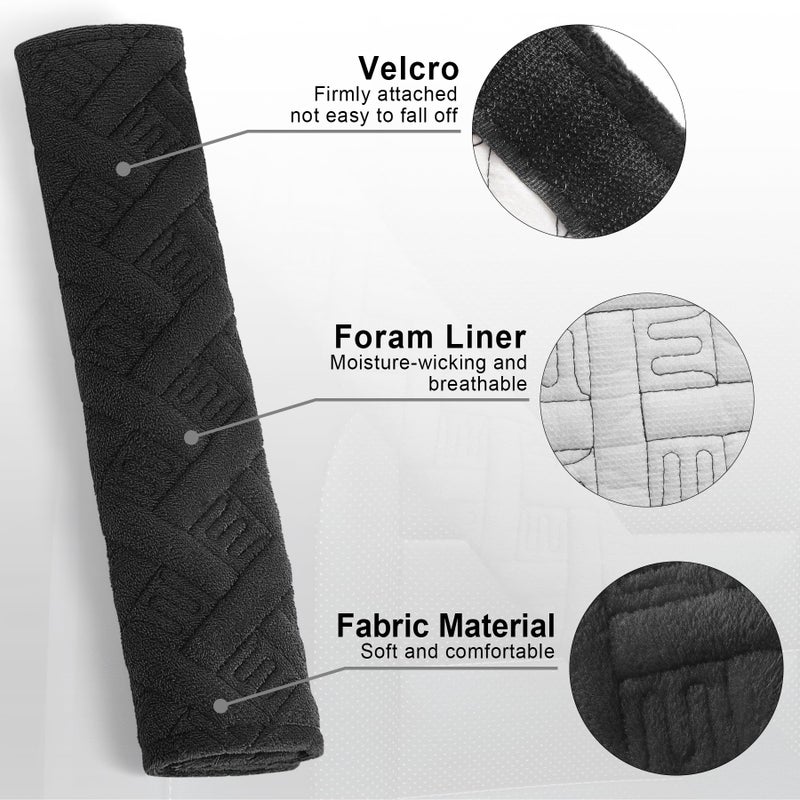 JUSTTOP 2-Pack Universal Car Seat Belt Pads Cover for A More Comfortable Driving, Seat Belt Shoulder Strap Covers Harness Pad for Car Interior Accessories(Black) - Image 4