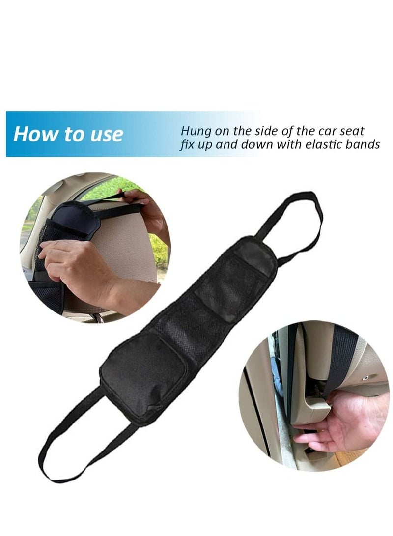 SYOSI 2 Pcs Car Seat Side Organizer Auto Seat Storage Hanging Bag Phones Drink Stuff Holder with Mesh Pocket for Cars SUV Truck - Image 3