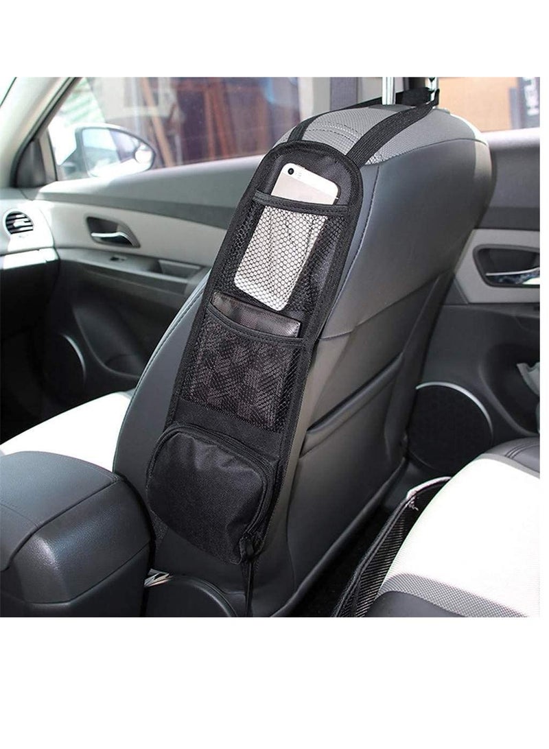 SYOSI 2 Pcs Car Seat Side Organizer Auto Seat Storage Hanging Bag Phones Drink Stuff Holder with Mesh Pocket for Cars SUV Truck - Image 2