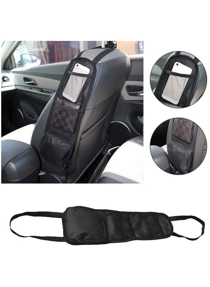 SYOSI 2 Pcs Car Seat Side Organizer Auto Seat Storage Hanging Bag Phones Drink Stuff Holder with Mesh Pocket for Cars SUV Truck - Image 1