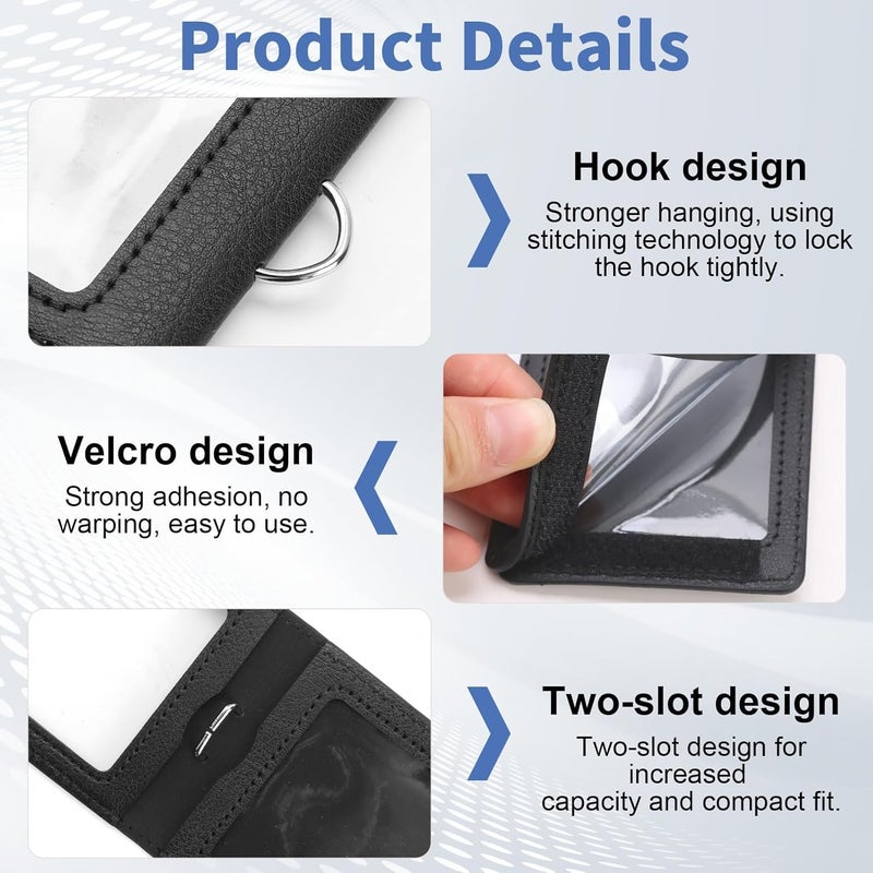 Cost effective fine quality Badge Holder Vertical PU Leather ID Card Holder with Clear Window Minimalist Travel Credit Wallet Case for Work, Bus Pass and Metro, Black Worldwide simple practical design - Image 5