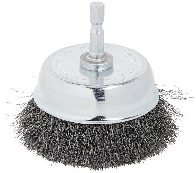 Forney 72732 Wire Cup Brush, Fine Crimped with 1/4-Inch Hex Shank, 3-Inch-by-.008-Inch - Image 2