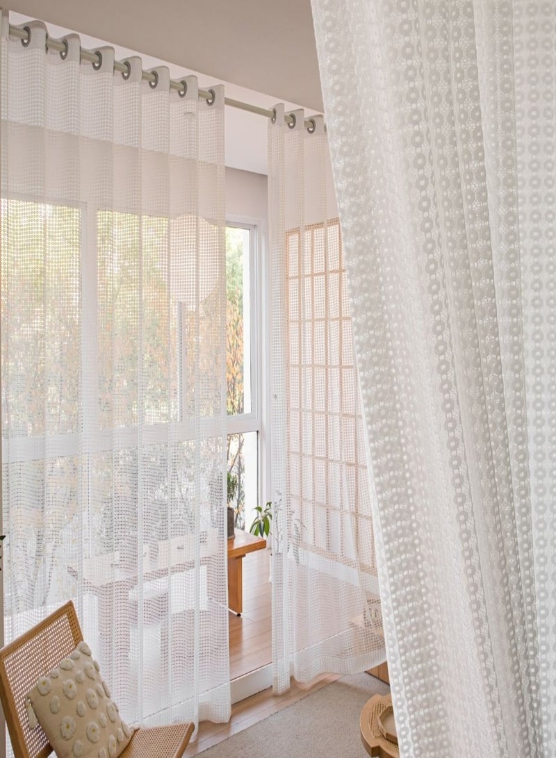 المنزل الذهبي ستارة شفافة مكونة من قطعة واحدة لتزيين الغرفة وستائر شبكية للنافذة - Image 1