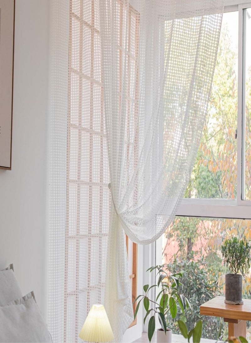 المنزل الذهبي ستارة شفافة مكونة من قطعة واحدة لتزيين الغرفة وستائر شبكية للنافذة - Image 2