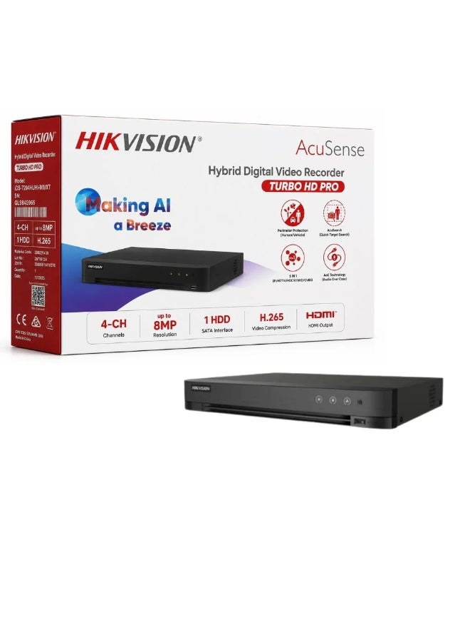 هيك فيجن iDS-7208HUHI-M1/XT 8-Channel AcuSense DVR, 8MP 4K Security Recorder, H.265 Pro+, AI Human & Vehicle Detection, Facial Recognition, Perimeter Protection, 16-CH IP Support - Image 4