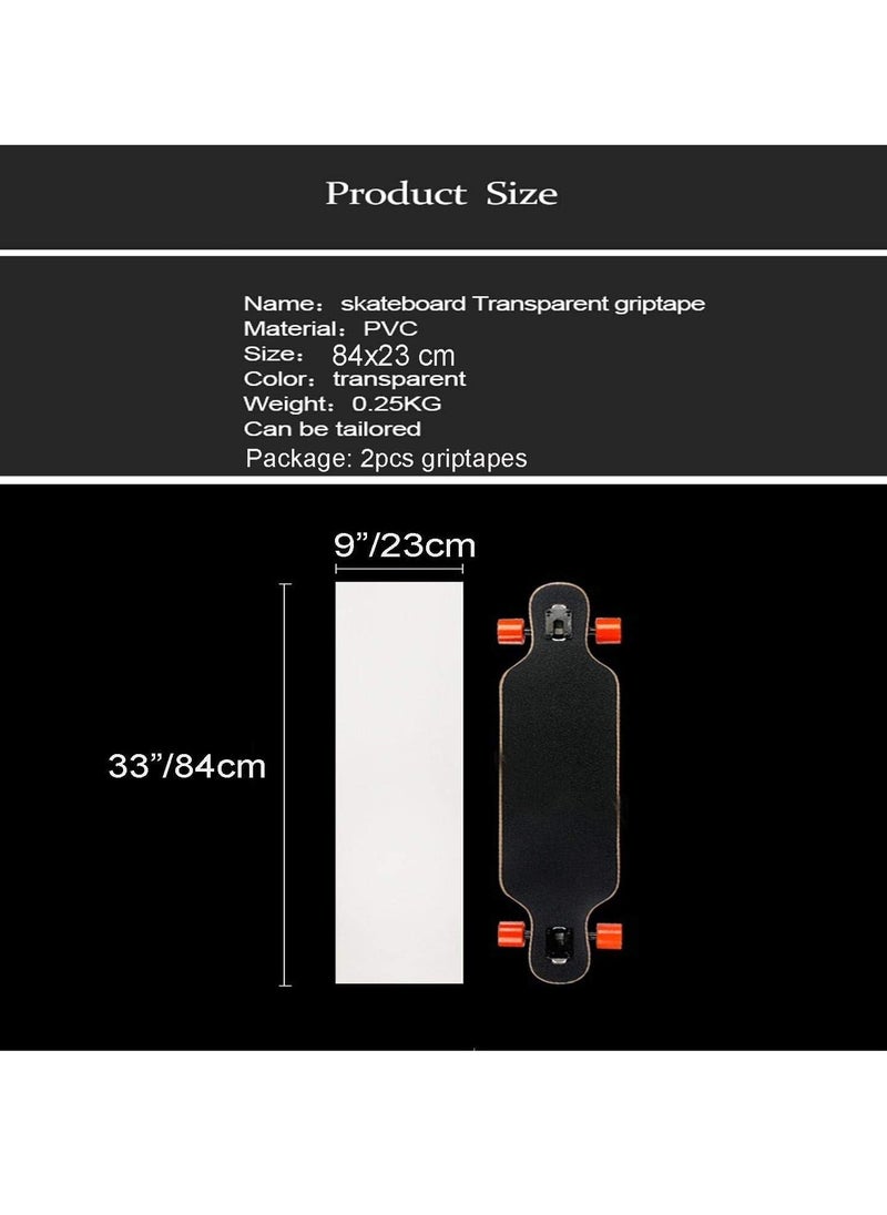 KASTWAVE 2 Pack Clear Skateboard Grip Tape Sheets - 84x23cm, Bubble Free, Waterproof, for Scooters, Longboards, Rollerboards, Stairs, Pedal, Wheelchair Steps, Durable Sandpaper Grip  - Image 3