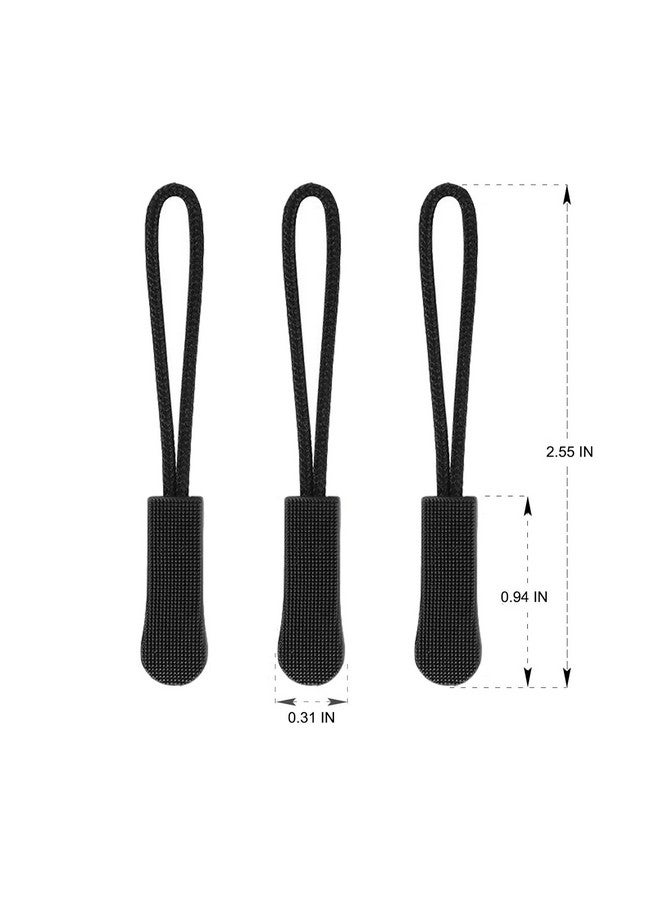 oxt Zipper Pulls 20Pcs Upgraded Zipper Pull Premium Black Zipper Pull Replacement Zipper Tab Tags Cord Extension Fixer For Luggage Backpacks Jackets Purses Handbags - Image 2